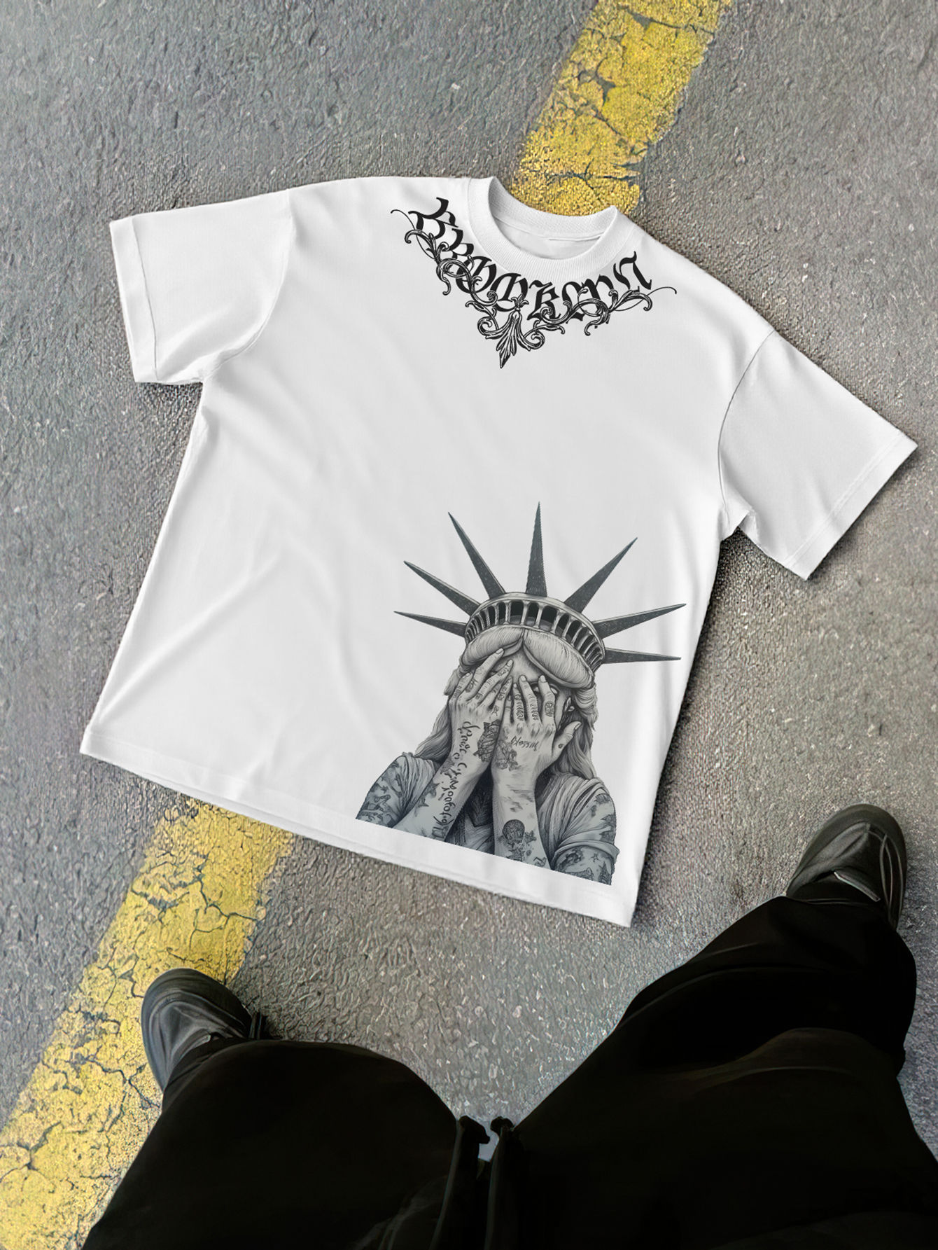 Gothic Streetwear Brand - Men's Oversized Gothic Streetwear T-shirt Brand