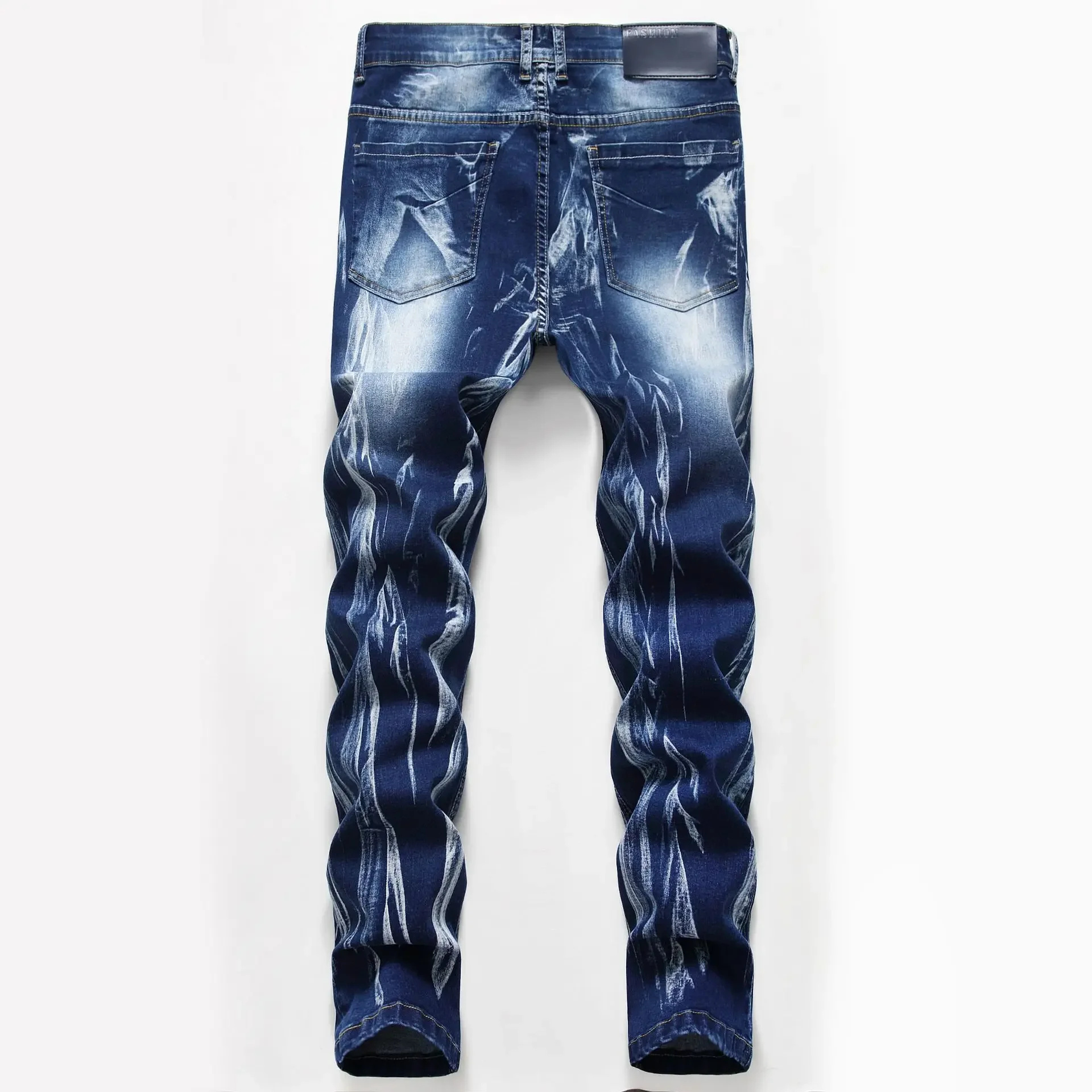 Fashion Print Men's Elasticity – Streetwear Brand Denim Bewertung und Preis
