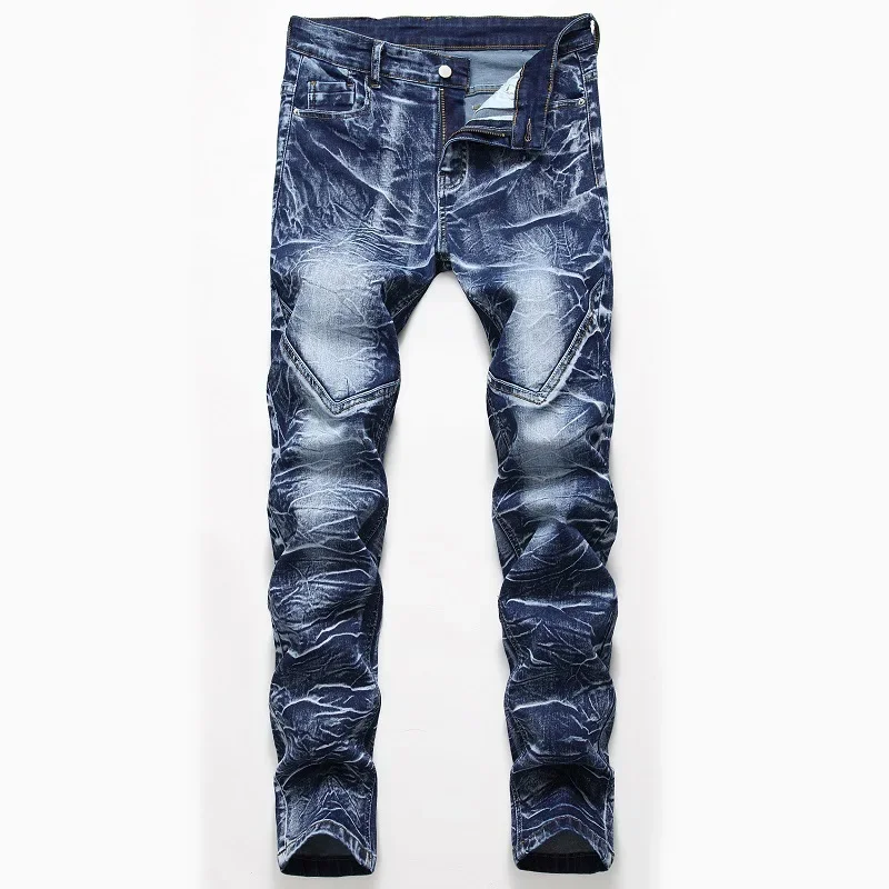Fashion Print Men's Elasticity – Streetwear Brand Denim Bewertung und Preis