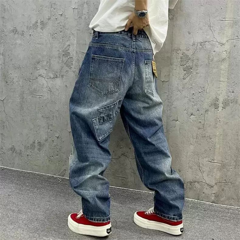 Brand Splicing Jeans Autumn Fa – Streetwear Brand Denim Bewertung und Preis