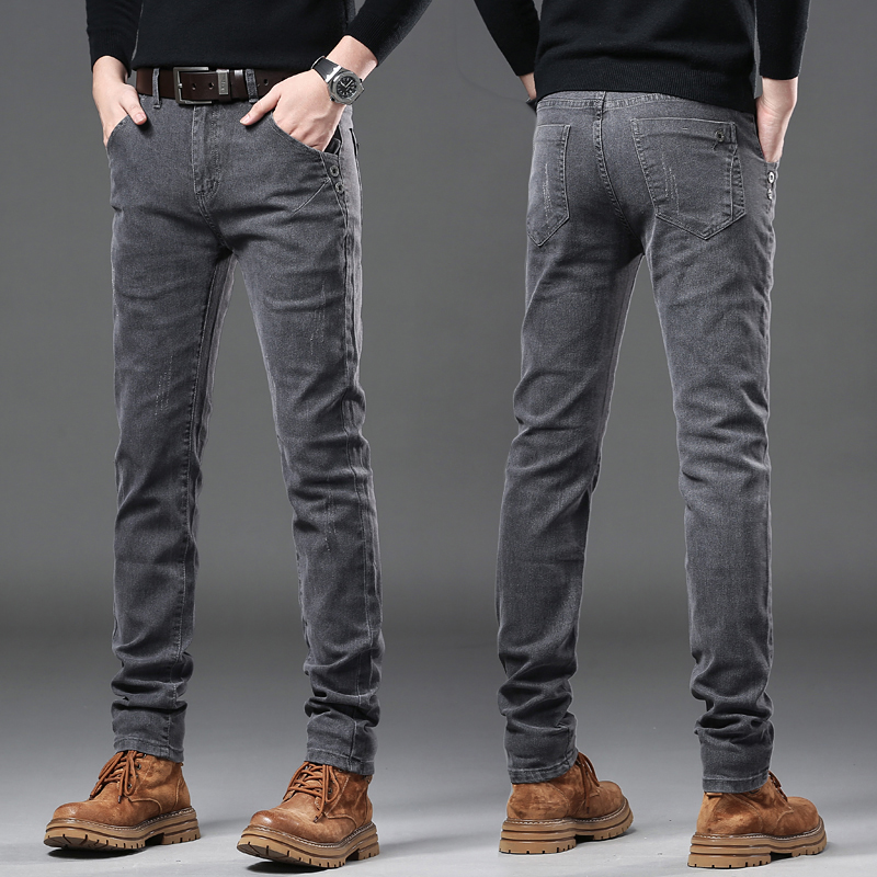 New Pure Gray Korean Slim Jean – Streetwear Brand Denim Bewertung und Preis