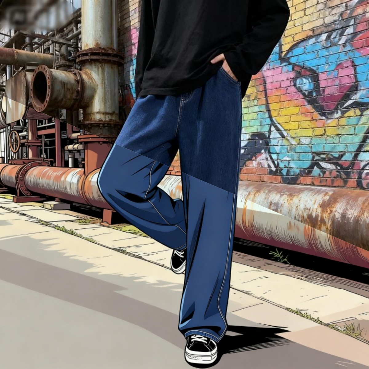 Korean Style Streetwear New Fa – Streetwear Brand Denim Bewertung und Preis